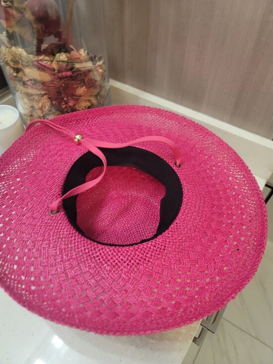 Lele Sadoughi Turquoise Embellished Straw Sun Hat Pink main image 4